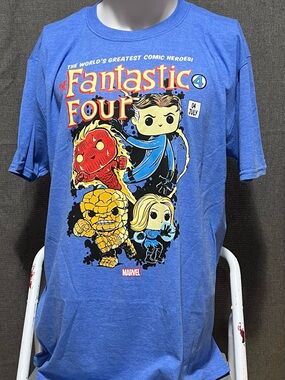 Marvel Blue Fantastic Four Pop Art Tee